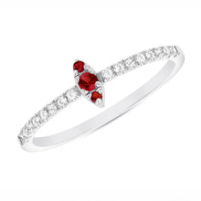 Load image into Gallery viewer, 14K Diamond &amp; Ruby Stackable Ring  ABB-123V1-RUD
