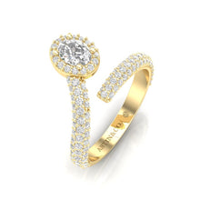 Load image into Gallery viewer, 14K Gold Oval Diamond Open Bypass Fashion Ring
