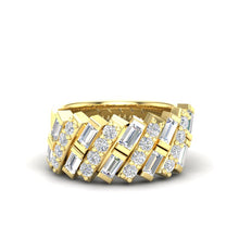Load image into Gallery viewer, 14k Round &amp; Baguette Diamond ring/Wedding Band

