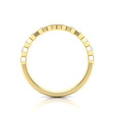 Load image into Gallery viewer, 14k Gold Honeycomb Diamond stackable Ring /Wedding Band
