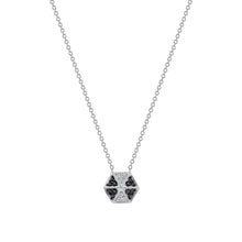 Load image into Gallery viewer, 14k Hexagon Diamond &amp; Black diamond Necklace ABP-166V1W-BDD
