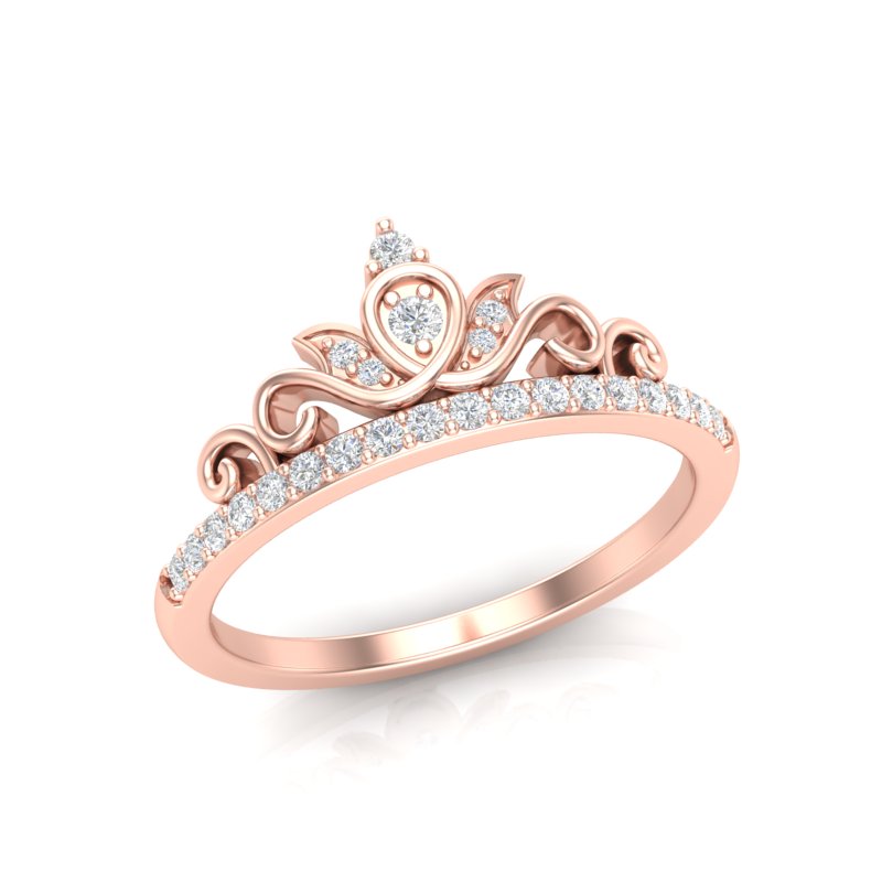 14k Diamond Crown Stackable/Wedding Ring  GGDB-194-D,  Rings & Stackable Bands, Diamond, Rings & Stackable Bands, Belarino