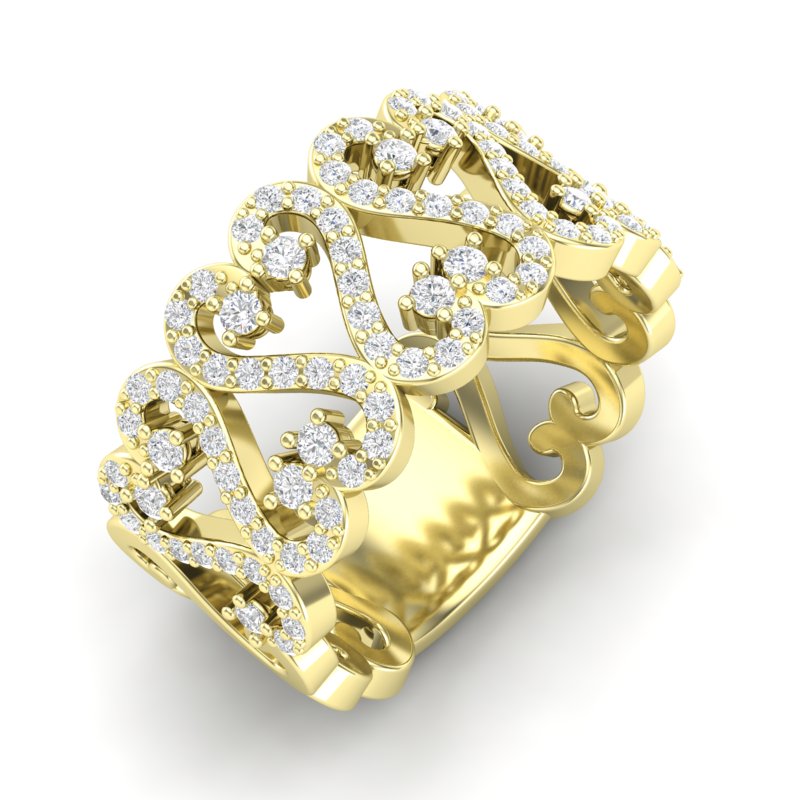 14k Heart Diamond Fashion Ring GGDB-181-D,  Rings & Stackable Bands, Diamond, Rings & Stackable Bands, Belarino