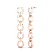 Load image into Gallery viewer, 14k Rose Gold Diamond Chain-Link Drop Earrings. GGDE-103.1C5-D,  Earring, Earring, Belarino
