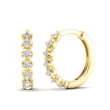 Load image into Gallery viewer, 14k Gold/Diamond Huggie Earrings. GGDH-106-D,  Earring, Earring, Belarino
