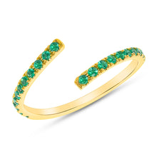 Load image into Gallery viewer, 14K Gold Bypass Emerald Stackable Band. GGDB-272Y-EMFF,  Color Stones, Color Stones, Belarino
