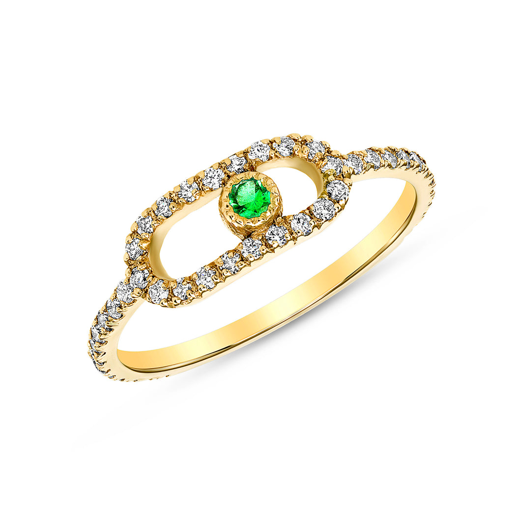 14K Gold Emerald Fashion Ring. GGDB-207Y-EMDD,  Color Stones, Color Stones, Belarino