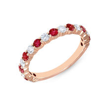 Load image into Gallery viewer, 14K Gold Alternating Diamond &amp; Ruby Ring/Color-stone Stacking Band/Diamond &amp; Ruby Wedding Band GGDB-159/2R-RUD,  Color Stones, Color Stones, Belarino
