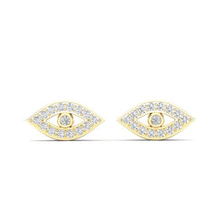 14k Gold/Diamond Evil Eye Earring GGDE-117-D,  Earring, Earring, Belarino