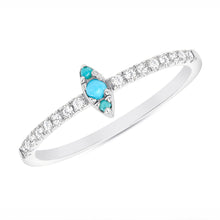 Load image into Gallery viewer, 14K Diamond &amp; Turquoise Stackable Ring. GDDB-123V1-TQD,  Color Stones, Color Stones, Belarino
