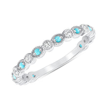 Load image into Gallery viewer, 14K Diamond and Turquoise Band. GGDB-243.2-TQD,  Color Stones, Color Stones, Belarino
