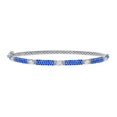 14K Blue Sapphire and Diamond Bangle ABA_20W_BSD,  , Bracelet, Belarino