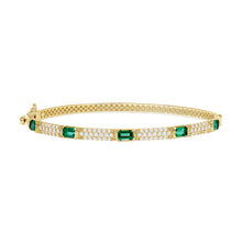 Load image into Gallery viewer, 14K Emerald &amp; Diamond Bangle ABA-21Y-EMD,  , Bracelet, Belarino
