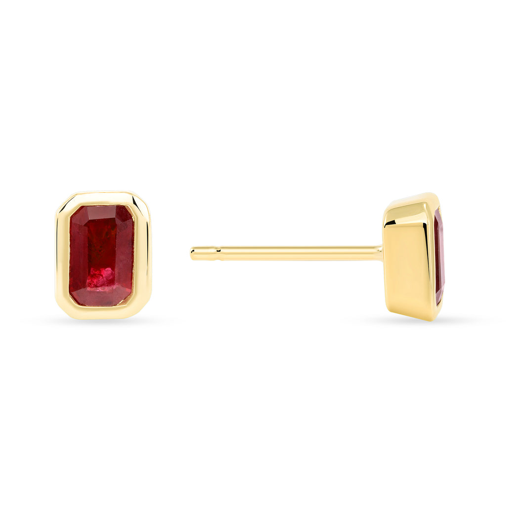 14K Gold Ruby Stud Earring. GGDE-139.3Y-RUF,  Earring, Earring, Belarino