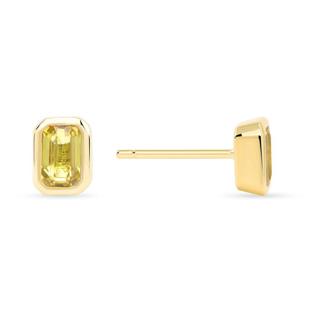 14K Gold Yellow Sapphire Stud Earring. GGDE-139.3Y-YSF,  Earring, Earring, Belarino