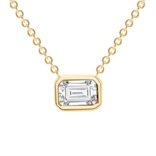 Load image into Gallery viewer, 14K Emerald Cut Diamond Bezel Necklace. GGDN-143Y-D,  Necklace, Necklace, Belarino
