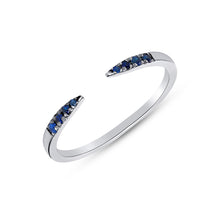 Load image into Gallery viewer, 14K Blue Sapphire Open Minimal Stacking Ring. GGDB-111W-BSF,  Color Stones, Color Stones, Rings &amp; Stackable Bands, Belarino
