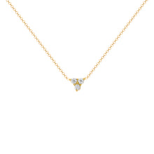 Load image into Gallery viewer, 14K Gold Diamond Necklace/Three-stone Diamond Necklace/Trio Diamond Necklace. GGDN-43-D,  Necklace, Necklace, Belarino
