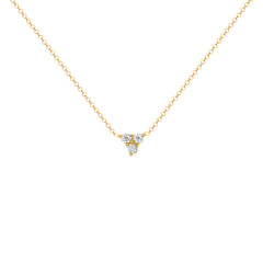 14K Gold Diamond Necklace/Three-stone Diamond Necklace/Trio Diamond Necklace. GGDN-43-D,  Necklace, Necklace, Belarino