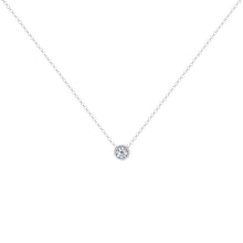 Load image into Gallery viewer, 14K Gold Diamond Solitaire Necklace/Bezel Set Pendant/Round Diamond Necklace GGDN-1-D,  Necklace, Necklace, Belarino
