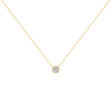 Load image into Gallery viewer, 14K Gold Diamond Solitaire Necklace/Bezel Set Pendant/Round Diamond Necklace GGDN-1-D,  Necklace, Necklace, Belarino
