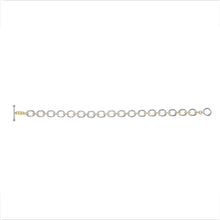 Load image into Gallery viewer, 14K Gold Diamond Chain-Link Bracelet/Two-Tone Bracelet GGDBR-100.1C1-D,  Bracelet, Bracelet, Belarino
