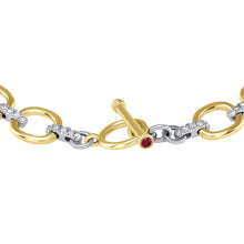 Load image into Gallery viewer, 14K Gold Diamond Chain-Link Bracelet/Two-Tone Bracelet GGDBR-100.1C3-D,  Bracelet, Bracelet, Belarino
