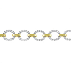 14K Gold Diamond Chain-Link Bracelet GGDBR-100.2C1-D,  Bracelet, Bracelet, Belarino