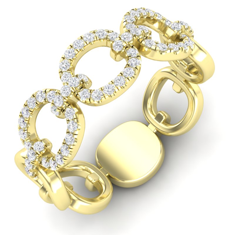 14k Diamond Chain-link Ring GGDB-184.1-D,  Rings, Diamond, Belarino