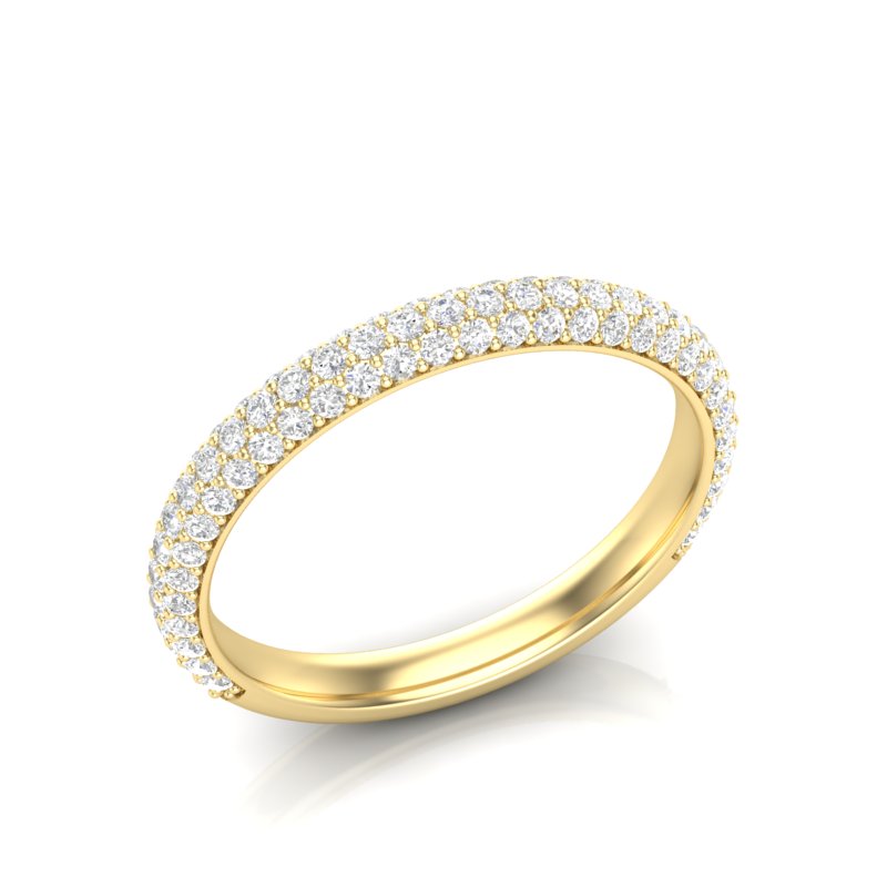 14K Gold Pave Diamond Stackable Ring. GGDB-204-D,  Rings & Stackable Bands, Diamond, Rings & Stackable Bands, Belarino
