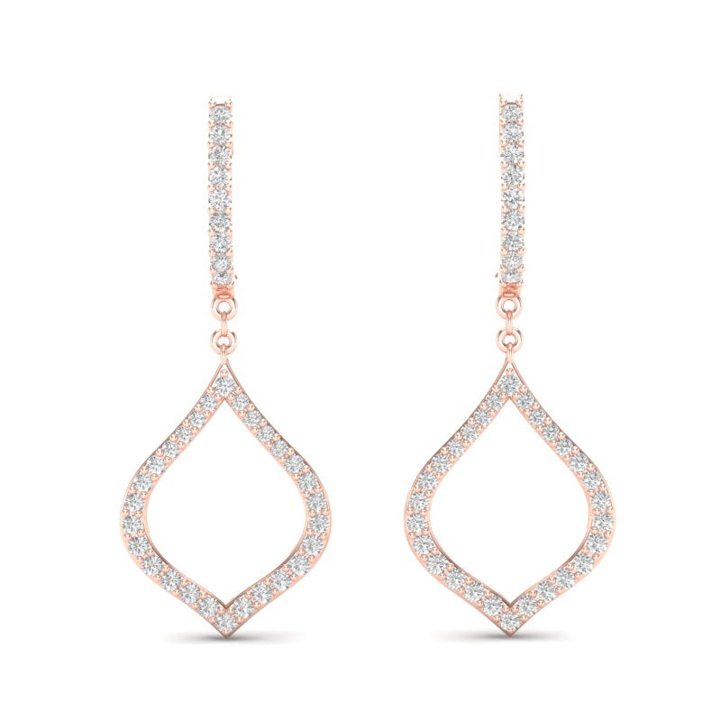 14k Diamond Open Pear-shaped Drop Earring GGDE-109.2-D,  Earring, Earring, Belarino