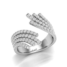 Load image into Gallery viewer, 14K Gold Diamond Bypass Fahion Ring. GGDB-282-D,  Rings &amp; Stackable Bands, Diamond, Belarino
