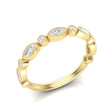 Load image into Gallery viewer, 14k Gold Stackable/Wedding Band GGDB-161-D,  Rings &amp; Stackable Bands, Diamond, Rings &amp; Stackable Bands, Belarino
