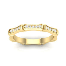 Load image into Gallery viewer, 14k Diamond Bamboo Stackable/Wedding Band GGDB-113-D,  Rings &amp; Stackable Bands, Diamond, Rings &amp; Stackable Bands, Belarino
