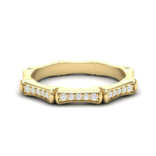 Load image into Gallery viewer, 14k Diamond Bamboo Stackable/Wedding Band GGDB-113-D,  Rings &amp; Stackable Bands, Diamond, Rings &amp; Stackable Bands, Belarino
