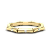 Load image into Gallery viewer, 14k Diamond Bamboo Ring GGDB-180-D,  Rings &amp; Stackable Bands, Diamond, Rings &amp; Stackable Bands, Belarino
