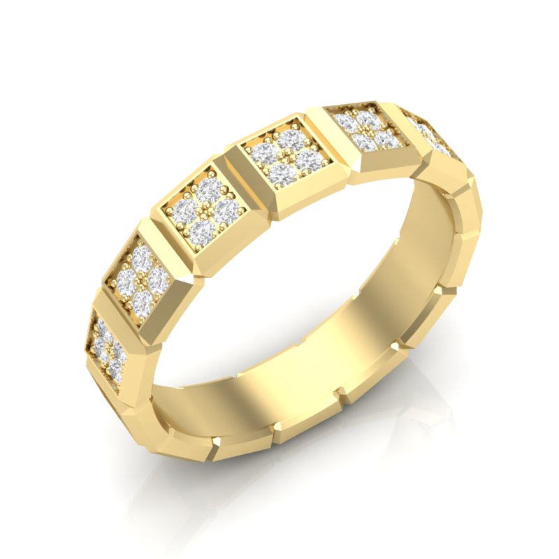 14k Cube Diamond Ring GGDB-108-D,  Rings & Stackable Bands, Diamond, Rings & Stackable Bands, Belarino
