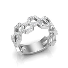 Load image into Gallery viewer, 14k Diamond Open Honeycomb Ring GGDB-147-D,  Rings &amp; Stackable Bands, Diamond, Rings &amp; Stackable Bands, Belarino
