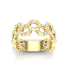 Load image into Gallery viewer, 14k Diamond Open Honeycomb Ring GGDB-147-D,  Rings &amp; Stackable Bands, Diamond, Rings &amp; Stackable Bands, Belarino
