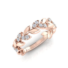 Load image into Gallery viewer, 14K Gold Diamond Leaf ring ABB_415.2_D,  , Diamond, Rings &amp; Stackable Bands, Belarino
