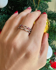 14K Gold Diamond & Yellow Sapphire Bead & Eye Ring/Bead & Eye Bezel Set Stacking Ring/Gemstone Stacking Ring GGDB-168Y-YSD,  Color Stones, Color Stones, Belarino