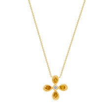 Load image into Gallery viewer, 14K Yellow Gold Yellow Sapphire &amp; Diamond Flower Pendant,  , Pendant, Belarino
