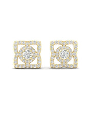 Load image into Gallery viewer, 14K Diamond Lotus Stud Style Earrings ABE-108/1-D,  earring, Earring, Belarino
