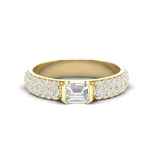 Load image into Gallery viewer, 14K Gold Diamond Emerald Cut &amp; Pave Ring. GGDB-288.3-D,  Rings &amp; Stackable Bands, Diamond, Rings &amp; Stackable Bands, Belarino
