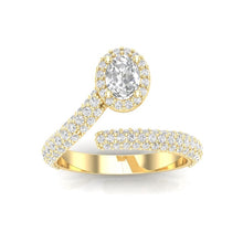 Load image into Gallery viewer, 14K Gold Oval Diamond Open Bypass Fashion Ring. GGDB-310.2-D,  Rings &amp; Stackable Bands, Diamond, Rings &amp; Stackable Bands, Belarino
