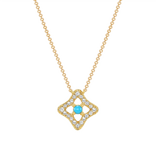 Load image into Gallery viewer, 14K Yellow Gold Diamond &amp; Turquoise Necklace/Pendant. GGDP-118Y-TQD,  Pendant, Pendant, Belarino
