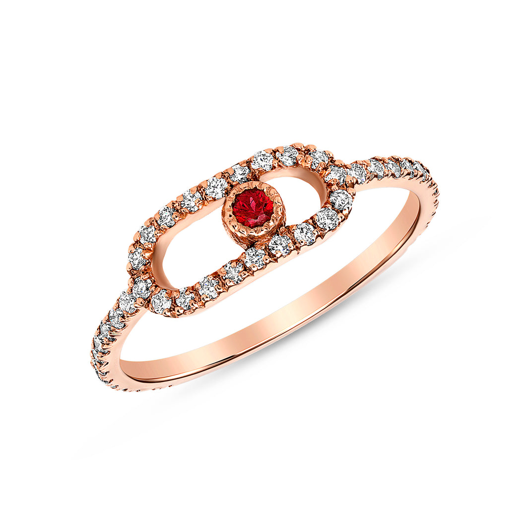 14K Gold Ruby Fahion/Stackable Ring. GGDB-207R-RUDD,  Color Stones, Color Stones, Belarino