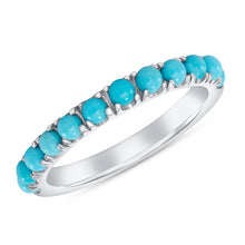 Load image into Gallery viewer, 14K Gold Turquoise Stackable Band. GGDB-253.5-TQF,  Color Stones, Color Stones, Belarino
