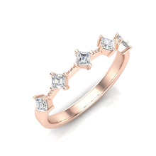 Load image into Gallery viewer, 14K Asscher-cut Diamond Wedding/Stackable Ring ABB-432/1-D,  diamond ring, Diamond, Belarino
