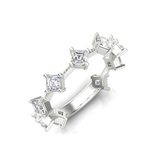 Load image into Gallery viewer, 14K Asscher-cut Diamond Wedding/Stackable Ring ABB-432/2-D,  diamond ring, Diamond, Belarino
